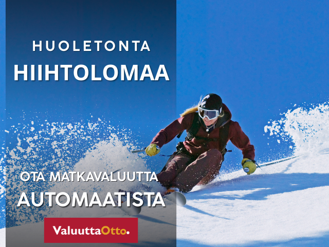 Huoletonta hiihtolomaa – matkavaluutta automaatista